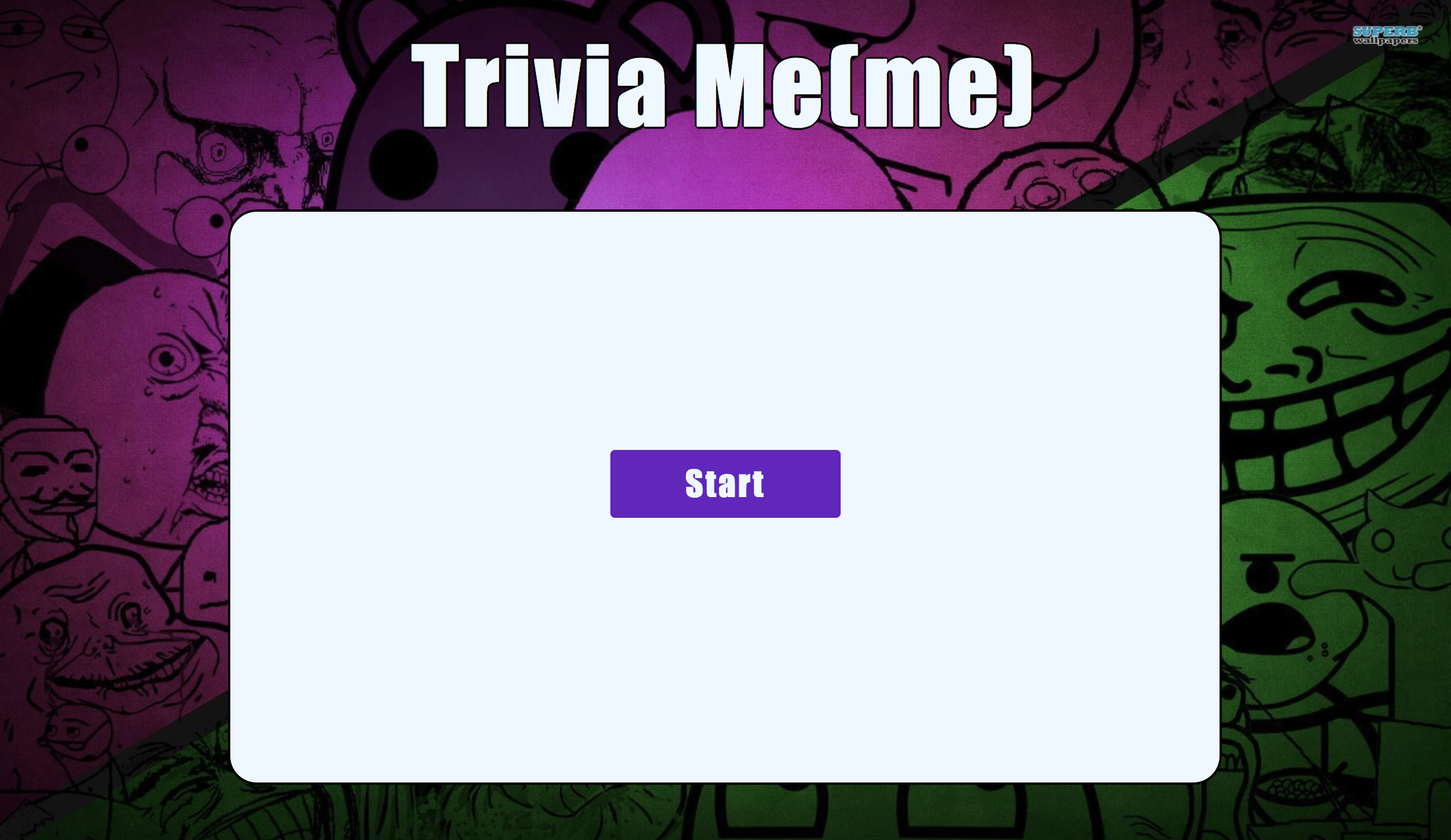 Screenshot of Trivia Game Site