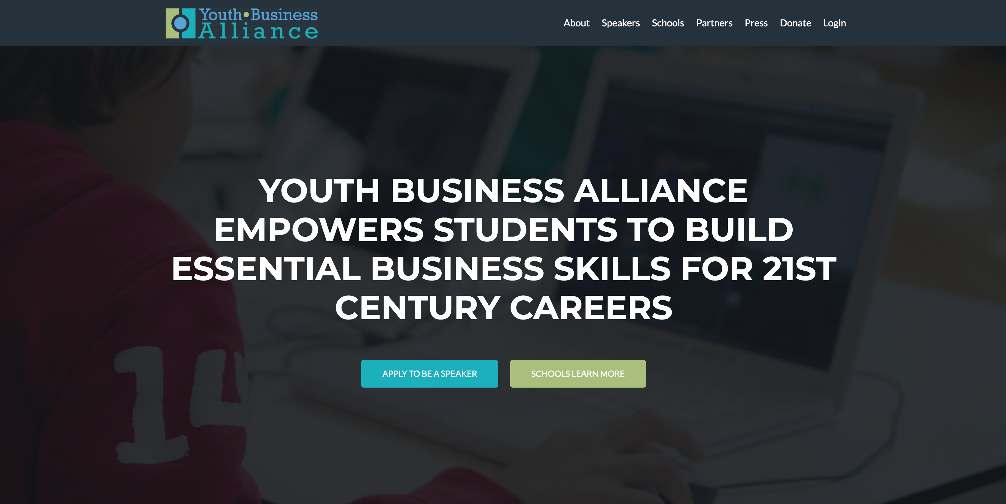 Screenshot of YBA Site